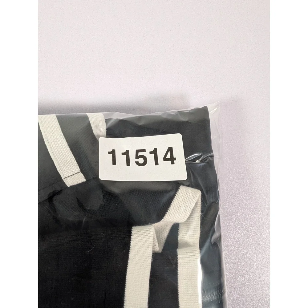 Athleta Black Utility Jacket with White Stripes